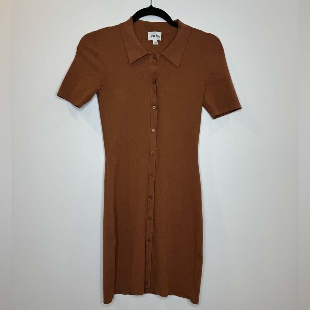 Aritzia Sunday Best Cece polo dress brown size small